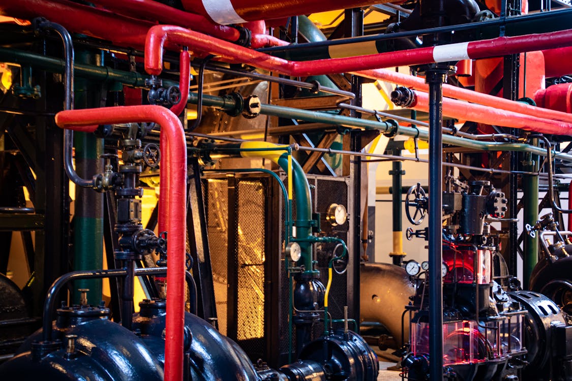 Free Red and Gray Industrial Machinery Stock Photo